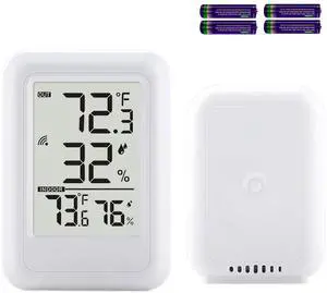 Indoor Outdoor Thermometer Hygrometer Wireless, Temperature Humidity Monitor with 330FT Range Remote Sensor, Max/Min Record, / Switch for Home, Office,Greenhouse, Baby Room (Type B) Indoor Outdoor Thermometer Hygrometer Wireless, Temperature Humidity Monitor with 330FT Range Remote Sensor, Max/Min Record, / Switch for Home, Office,Greenhouse, Baby Room (Type B)
