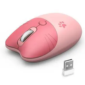 Wireless Compact Silent Mouse with Cute Cat Designs, 2.4GHz Plug and Play Wireless Opatical Mouse with USB Nano Receiver for Laptop/PC/Computer (Pink Cat) Wireless Compact Silent Mouse with Cute Cat Designs, 2.4GHz Plug and Play Wireless Opatical Mouse with USB Nano Receiver for Laptop/PC/Computer (Pink Cat)
