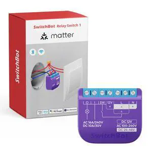WiFi Switch Compatible with Alexa/Apple Home/Google Home/Matter (Hub Required), Power-Measuring Relay Switch Module with Integrated Bluetooth Repeater and Dry Contact, 2.4 GHz, 16 A WiFi Switch Compatible with Alexa/Apple Home/Google Home/Matter (Hub Required), Power-Measuring Relay Switch Module with Integrated Bluetooth Repeater and Dry Contact, 2.4 GHz, 16 A