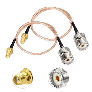 Coax UHF Female SO-239 to SMA Female Adapter Extension Cable RG316 12" for Baofeng CB Radio Handheld Walkie Talkie 2pcs Coax UHF Female SO-239 to SMA Female Adapter Extension Cable RG316 12" for Baofeng CB Radio Handheld Walkie Talkie 2pcs