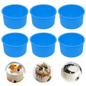 Silicone Mini Round Cake Molds, 4 Inch, Blue, Reusable, Non-Stick, Microwave, Oven, Freezer Safe Silicone Mini Round Cake Molds, 4 Inch, Blue, Reusable, Non-Stick, Microwave, Oven, Freezer Safe