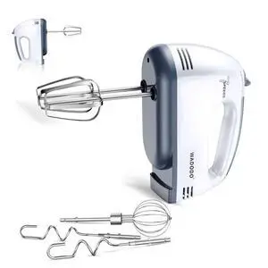 7-Speed Electric Hand Mixer Portable Food Mixer Kitchen Mixer with 304 *(1x Whisk, 2x Beater, 2x Dough hook) for Baking Cakes, Cream, Cookies, WHITE 7-Speed Electric Hand Mixer Portable Food Mixer Kitchen Mixer with 304 *(1x Whisk, 2x Beater, 2x Dough hook) for Baking Cakes, Cream, Cookies, WHITE