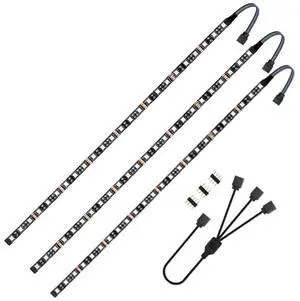 LED RGB PC Light Strip 3PCs 19.7in RGB LED Strip for 12V 4-Pin RGB LED headers for ASUS Aura Sync, Gigabyte RGB Fusion, MSI Mystic Light, ASRock RGB LED RGB PC Light Strip 3PCs 19.7in RGB LED Strip for 12V 4-Pin RGB LED headers for ASUS Aura Sync, Gigabyte RGB Fusion, MSI Mystic Light, ASRock RGB