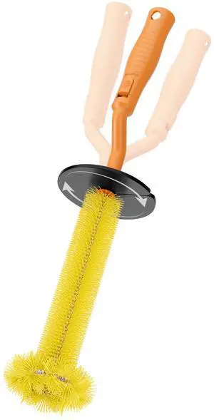 Universal Garbage Disposal Brush 360° Rotating Head with Rubber Splash Guard, 17.7 Inches,Long-Handle Sink & Disposer Cleaner Universal Garbage Disposal Brush 360° Rotating Head with Rubber Splash Guard, 17.7 Inches,Long-Handle Sink & Disposer Cleaner