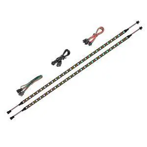WS2812B IC PC Light Strip 2PCs 19in Individually Addressable for 5V 3Pin LED Headers for Asus Aura, Gigabyte RGB Fusion, MSI Mystic Light WS2812B IC PC Light Strip 2PCs 19in Individually Addressable for 5V 3Pin LED Headers for Asus Aura, Gigabyte RGB Fusion, MSI Mystic Light