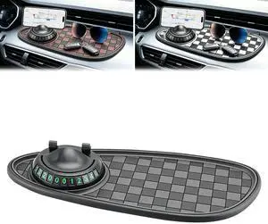 Mobile Phone Bracket Anti-Slip Mat,Multifunction Car Dashboard Mat with Temporary Parking Number,360° Rotating Adjustable Phone Holder,Universal Fit Anti-Slip Mat (Black & Gray) Mobile Phone Bracket Anti-Slip Mat,Multifunction Car Dashboard Mat with Temporary Parking Number,360° Rotating Adjustable Phone Holder,Universal Fit Anti-Slip Mat (Black & Gray)