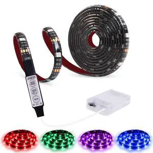 Battery Powered Led Strip Lights RGB with Mini Controller Waterproof Led Rope Lights Battery Operated Led Lights Multi Color Changing Lights 2M 6.56ft Battery Powered Led Strip Lights RGB with Mini Controller Waterproof Led Rope Lights Battery Operated Led Lights Multi Color Changing Lights 2M 6.56ft