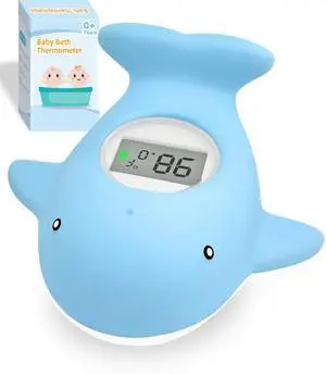Baby Bath Tub Thermometer - Bathtub Water Thermometer with Room Temperature - Safety Floating Whale Bathtub Toy - New Upgraded Mute Flashing Alert, Gift for Mom Newborn Infant Baby Bath Tub Thermometer - Bathtub Water Thermometer with Room Temperature - Safety Floating Whale Bathtub Toy - New Upgraded Mute Flashing Alert, Gift for Mom Newborn Infant