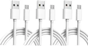 3-Pack 10 FT Cable Replacement for Ring Indoor Cam - USB-A to Micro USB Charger Cord White 3-Pack 10 FT Cable Replacement for Ring Indoor Cam - USB-A to Micro USB Charger Cord White