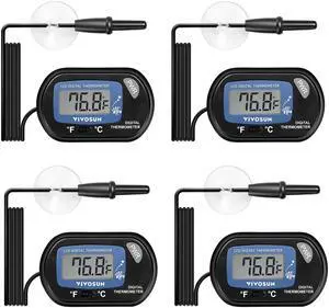 4-Pack LCD Digital Aquarium Thermometer Fish Tank Water Terrarium Temperature with Suction Cup for Turtle 4-Pack LCD Digital Aquarium Thermometer Fish Tank Water Terrarium Temperature with Suction Cup for Turtle