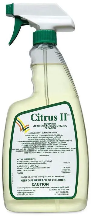 Hospital Germicidal Deodorizing Cleaner - Fresh Citrus Scent - Disinfecting Spray - for Home, Hospital and Office Surfaces and Supplies - 22 Fl Oz Hospital Germicidal Deodorizing Cleaner - Fresh Citrus Scent - Disinfecting Spray - for Home, Hospital and Office Surfaces and Supplies - 22 Fl Oz