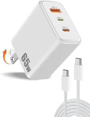 65W USB C Charger for Samsung/Galaxy S26 Ultra Fast Charging White 65W USB C Charger for Samsung/Galaxy S26 Ultra Fast Charging White
