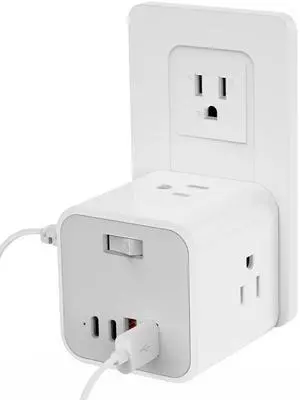 Outlet Extender USB C Wall Charger, Bototek Multi Plug Outlet Splitter 4AC Outlets with 4 USB Port, 20W USB C for Multiple Devices, 5-Sided Multi Plug for Cruise Home Office Dorm Room Essentials Outlet Extender USB C Wall Charger, Bototek Multi Plug Outlet Splitter 4AC Outlets with 4 USB Port, 20W USB C for Multiple Devices, 5-Sided Multi Plug for Cruise Home Office Dorm Room Essentials