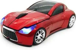 Wireless Car Mouse for Computer, with USB Reciver, 3D, 1600DPI, Cool and Cute, for Laptop PC Computer Mac, for Both Boys, Girls, Kids and Adult, Red Wireless Car Mouse for Computer, with USB Reciver, 3D, 1600DPI, Cool and Cute, for Laptop PC Computer Mac, for Both Boys, Girls, Kids and Adult, Red