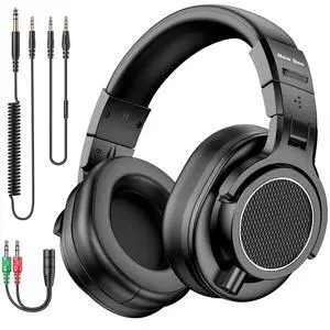 Wired Over Ear Headphones, Studio Headphones with 50mm Drivers and 6.35mm & 3.5mm Jack DJ Headphones for Studio Monitor & Mixing DJ Guitar AMP Podcast Piano Keyboard Wired Over Ear Headphones, Studio Headphones with 50mm Drivers and 6.35mm & 3.5mm Jack DJ Headphones for Studio Monitor & Mixing DJ Guitar AMP Podcast Piano Keyboard