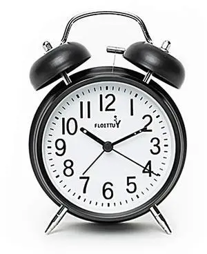 {Loud Alarm for Deep Sleepers) 4'' Twin Bell Alarm Clock with Backlight for Bedroom and Home Decoration(Black) {Loud Alarm for Deep Sleepers) 4'' Twin Bell Alarm Clock with Backlight for Bedroom and Home Decoration(Black)