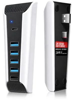 5 Port USB Hub for PS5,USB High-Speed Expansion Hub Charger USB Extender Compatible with PlayStation 5 Game Consolewith 4 USB + 1 USB Charging Port + 1 Type C Port 5 Port USB Hub for PS5,USB High-Speed Expansion Hub Charger USB Extender Compatible with PlayStation 5 Game Consolewith 4 USB + 1 USB Charging Port + 1 Type C Port