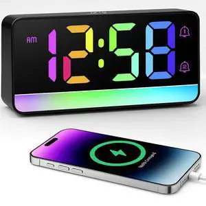 Loud Alarm Clock for Heavy Sleepers,Digital Clock with 12 Color NightLight,Adjustable Volume,Dynamic RGB Color, Snooze, DST Bedrooms Bedside,ok to Wake for Kids,Teens Loud Alarm Clock for Heavy Sleepers,Digital Clock with 12 Color NightLight,Adjustable Volume,Dynamic RGB Color, Snooze, DST Bedrooms Bedside,ok to Wake for Kids,Teens