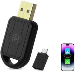Wireless CarPlay Adapter,2 in 1 CarPlay & Android Auto Wireless Adapter for Cars,Convert Wired to Wireless with USB/Type-C,Plug Play Car Play for iOS 10+ /Android 10+ Wireless CarPlay Adapter,2 in 1 CarPlay & Android Auto Wireless Adapter for Cars,Convert Wired to Wireless with USB/Type-C,Plug Play Car Play for iOS 10+ /Android 10+