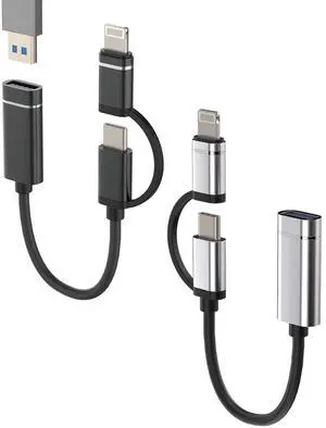 USB A to USB C Lightning Adapter(2Pack) 3.0 OTG Camera Mouse Converter Thunderbolt Port Dongle Adaptador para Compatible for Samsung for LG for IPhone15 Pro Max Plus ipad 10Air4/5Mini6Pro USB A to USB C Lightning Adapter(2Pack) 3.0 OTG Camera Mouse Converter Thunderbolt Port Dongle Adaptador para Compatible for Samsung for LG for IPhone15 Pro Max Plus ipad 10Air4/5Mini6Pro