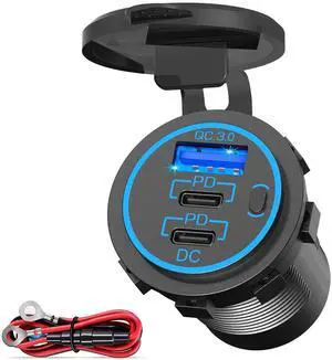 USB C Car Charger Socket 58W Lengthened RV USB Outlet 12V Socket Dual 20W PD3.0 USB-C and 18W QC3.0 Car USB Port with Button Power Switch for Boat Marine Motorcycle USB C Car Charger Socket 58W Lengthened RV USB Outlet 12V Socket Dual 20W PD3.0 USB-C and 18W QC3.0 Car USB Port with Button Power Switch for Boat Marine Motorcycle