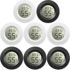 8 Pcs Mini Hygrometer Thermometer Digital LCD Monitor Indoor/Outdoor Room Humidity Meter Temperature Gauge for Greenhouse Garden Reptile Incubator Cellar / (Black,White) 8 Pcs Mini Hygrometer Thermometer Digital LCD Monitor Indoor/Outdoor Room Humidity Meter Temperature Gauge for Greenhouse Garden Reptile Incubator Cellar / (Black,White)