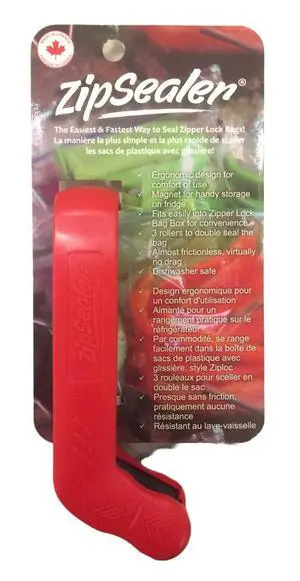 The Original Zipper Lock Bag Sealer. The Easiest & Fastest Way To Seal Zipper Lock & Zip Top Bags. Patented. (Red) The Original Zipper Lock Bag Sealer. The Easiest & Fastest Way To Seal Zipper Lock & Zip Top Bags. Patented. (Red)