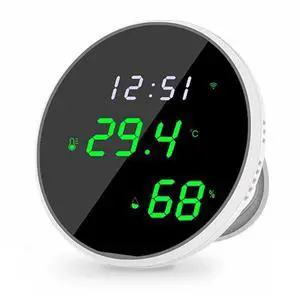 WiFi Thermometer Hygrometer: Digital Indoor Temperature Humidity Sensor with LED Backlit Display, App Notification Alert, Free Data Storage Export, Smart Temperature Monitor Compatible with Alexa WiFi Thermometer Hygrometer: Digital Indoor Temperature Humidity Sensor with LED Backlit Display, App Notification Alert, Free Data Storage Export, Smart Temperature Monitor Compatible with Alexa