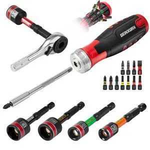 19 Pieces Ratcheting Screwdriver Set and Socket Wrench Set, Mini Rachet Wrench, Rachet Screwdriver Handle and Nut Driver with 12 Pcs Impact Screwdriver Bit, Hand Tools Set for Repair DIY 19 Pieces Ratcheting Screwdriver Set and Socket Wrench Set, Mini Rachet Wrench, Rachet Screwdriver Handle and Nut Driver with 12 Pcs Impact Screwdriver Bit, Hand Tools Set for Repair DIY