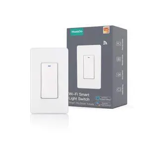 WiFi Wall Push Button Smart Light Switch,Multi-Control, 2.4GHz WiFi Light Switches, Neutral Wire Required,Remote Control Smart Life/Tuya, Work with Alexa,Google Home White 1 Gang WiFi Wall Push Button Smart Light Switch,Multi-Control, 2.4GHz WiFi Light Switches, Neutral Wire Required,Remote Control Smart Life/Tuya, Work with Alexa,Google Home White 1 Gang