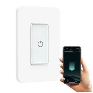 Smart Light Switch,2.4GHz Wi-Fi Single Pole Touch Switch, Timmer Voice & Smart Life App Control,Compatible with Alexa Google Assistant,Neutral Wire Required,White(Single Switch) Smart Light Switch,2.4GHz Wi-Fi Single Pole Touch Switch, Timmer Voice & Smart Life App Control,Compatible with Alexa Google Assistant,Neutral Wire Required,White(Single Switch)