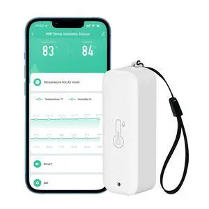 WiFi Thermometer Hygrometer: Smart Temperature Humidity Sensor with App Notification Alert, Data Storage Export, Calibrated Indoor Temperature Monitor, for Room Greenhouse Wine Cellar (1-Pack White) WiFi Thermometer Hygrometer: Smart Temperature Humidity Sensor with App Notification Alert, Data Storage Export, Calibrated Indoor Temperature Monitor, for Room Greenhouse Wine Cellar (1-Pack White)