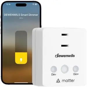 Matter Plug in Dimmer Switch for Lamp, Works with Alexa, Compatible with Google Home & SmartThings APP Voice Wireless Dimmer Button Control, Dimmable LED/Tungsten Bulbs, 2.4G Wi-Fi, White Matter Plug in Dimmer Switch for Lamp, Works with Alexa, Compatible with Google Home & SmartThings APP Voice Wireless Dimmer Button Control, Dimmable LED/Tungsten Bulbs, 2.4G Wi-Fi, White