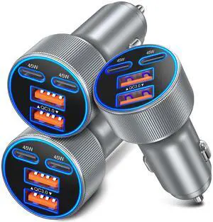 90W Car Charger USB C, Dual 45W Super Fast Charging Car Phone Charger 90W Car Charger USB C, Dual 45W Super Fast Charging Car Phone Charger