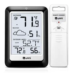Indoor Outdoor Thermometer Hygrometer Wireless Weather Station, Temperature Humidity Monitor Battery Powered Inside Outside Thermometers with 330ft Range Remote Sensor(Black) Indoor Outdoor Thermometer Hygrometer Wireless Weather Station, Temperature Humidity Monitor Battery Powered Inside Outside Thermometers with 330ft Range Remote Sensor(Black)