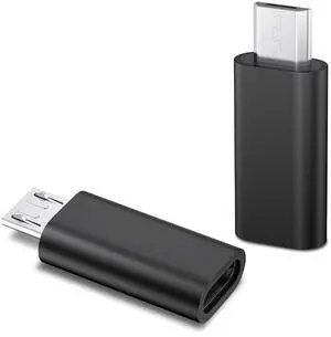 2 Pack Micro USB to USB C Adapter, Data Transfer Adapter, for Galaxy S7/S7 Edge/S6/J7, LG G4, and More Devices (Black) 2 Pack Micro USB to USB C Adapter, Data Transfer Adapter, for Galaxy S7/S7 Edge/S6/J7, LG G4, and More Devices (Black)
