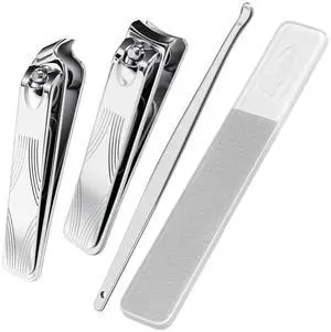 4-in-1 Nail Clippers Set, Magnetic Case Manicure Kit, Sharp Stainless Steel Silver Nail Cutter, Pedicure Tools for Men & Women 4-in-1 Nail Clippers Set, Magnetic Case Manicure Kit, Sharp Stainless Steel Silver Nail Cutter, Pedicure Tools for Men & Women