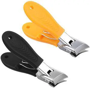 2 Pack Wide Jaw Opening Anti-Splash Slanted Nail Clippers, Curve Ingrown Angled Nail Clippers for Women Men Fingernail Ingrown Toenails Thick Nails (Orange & Black) 2 Pack Wide Jaw Opening Anti-Splash Slanted Nail Clippers, Curve Ingrown Angled Nail Clippers for Women Men Fingernail Ingrown Toenails Thick Nails (Orange & Black)