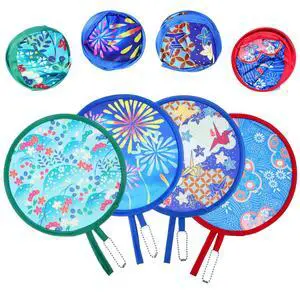 4 Pcs Round Foldable Fans, Handheld Fan Foldable Portable Fans Colorful Floral Cooling Fan Japanese Folding-Fan Handheld for Travel, Events, Festival, Indoor & Outdoor 4 Pcs Round Foldable Fans, Handheld Fan Foldable Portable Fans Colorful Floral Cooling Fan Japanese Folding-Fan Handheld for Travel, Events, Festival, Indoor & Outdoor