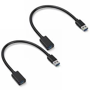 2 Pcs USB 3.0 Extension Cables 1FT Short USB A 3.0 Extender Cord Type A Male and Female Extension Cables Fast Data Transfer for Keyboards Mice Hard Disk Drives 2 Pcs USB 3.0 Extension Cables 1FT Short USB A 3.0 Extender Cord Type A Male and Female Extension Cables Fast Data Transfer for Keyboards Mice Hard Disk Drives