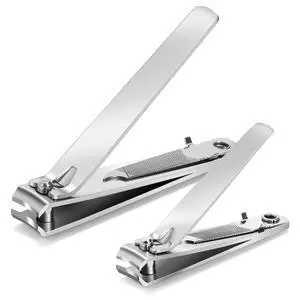 Premium Nail Clippers Set | Stainless Steel with Built-in File | 3.1" Toenail & 2.2" Fingernail Clippers for Men & Women | Curved Blades for Precision Cutting & Easy Grip (Silver) Premium Nail Clippers Set | Stainless Steel with Built-in File | 3.1" Toenail & 2.2" Fingernail Clippers for Men & Women | Curved Blades for Precision Cutting & Easy Grip (Silver)