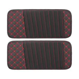 2pcs Car CD Visor Storage Cases Vehicle Sun Visor Organizer with 10 DVD Storage Sleeves Black with Red Line 2pcs Car CD Visor Storage Cases Vehicle Sun Visor Organizer with 10 DVD Storage Sleeves Black with Red Line