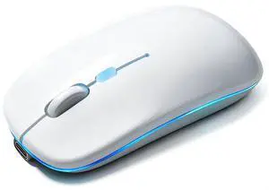 Wireless Bluetooth Mouse Rechargeable Long Lasting Dual Mode - BT 5.2 & 2.4G Silent RGB LED Mice, Slim Portable Ergonomic Mouse for Laptop/PC/Tablet/MacBook/iPad/Apple Devices(White) Wireless Bluetooth Mouse Rechargeable Long Lasting Dual Mode - BT 5.2 & 2.4G Silent RGB LED Mice, Slim Portable Ergonomic Mouse for Laptop/PC/Tablet/MacBook/iPad/Apple Devices(White)