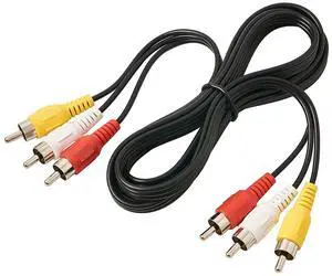 3 RCA Cable Audio Video Composite Cable, 5 ft RCA 3-Male to 3-Male, for TV, VCR, DVD, Satellite, and Home Theater Receivers 3 RCA Cable Audio Video Composite Cable, 5 ft RCA 3-Male to 3-Male, for TV, VCR, DVD, Satellite, and Home Theater Receivers