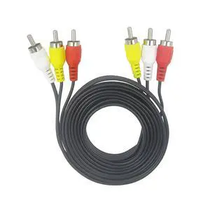 6FT RCA Audio Video Composite Cable, 3-RCA Male to 3-RCA Male AV Cable Compatible for TV VCR DVD Projector Game Consoles 6FT RCA Audio Video Composite Cable, 3-RCA Male to 3-RCA Male AV Cable Compatible for TV VCR DVD Projector Game Consoles