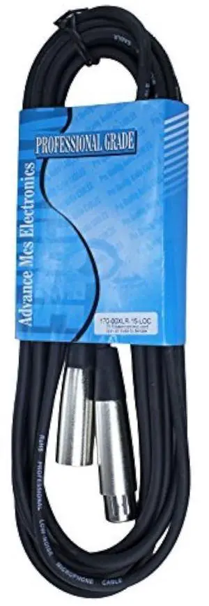 15 Foot Male to Female XLR Microphone Cable (Black) 15 Foot Male to Female XLR Microphone Cable (Black)