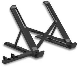 Laptop Stand for Desk with Phone Holder,Anti-Slip Foldable Laptop Riser,Adjustable Portable Stand,Compatible with MacBook Air Pro, HP, Lenovo, Dell, More 10 to 17 Laptops and Tablets (Black) Laptop Stand for Desk with Phone Holder,Anti-Slip Foldable Laptop Riser,Adjustable Portable Stand,Compatible with MacBook Air Pro, HP, Lenovo, Dell, More 10 to 17 Laptops and Tablets (Black)