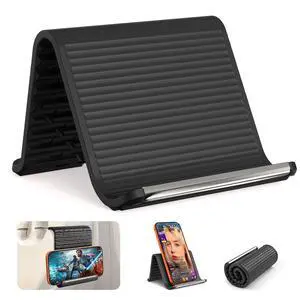 2026 Airplane Phone Holder, Flexible Silicone Portable Phone Stand Foldable for Desk Bed Office, Travel Essentials Hands Free Mount for iPhone Tablet Laptop,Anti-Slip & Scratch-Resistant (Black) 2026 Airplane Phone Holder, Flexible Silicone Portable Phone Stand Foldable for Desk Bed Office, Travel Essentials Hands Free Mount for iPhone Tablet Laptop,Anti-Slip & Scratch-Resistant (Black)