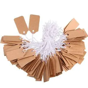 300 pcs Kraft Price Tags with Elastic String 1.38 x 0.71 Inch 300 pcs Kraft Price Tags with Elastic String 1.38 x 0.71 Inch