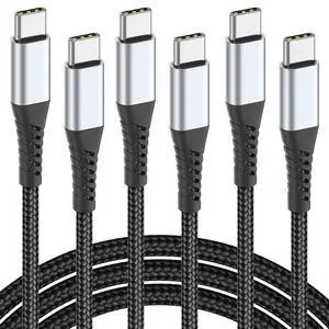 USB C to USB C Cable 3FT, 3-Pack 60W USB Type C to C Fast Charging Cable Braided 3 Foot USBC to USBC Cord for iPhone 16 15 Pro Max, Samsung Galaxy S23 S22, Moto LG, Google Pixel, iPad Air 4 (1M) USB C to USB C Cable 3FT, 3-Pack 60W USB Type C to C Fast Charging Cable Braided 3 Foot USBC to USBC Cord for iPhone 16 15 Pro Max, Samsung Galaxy S23 S22, Moto LG, Google Pixel, iPad Air 4 (1M)